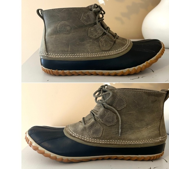 Sorel OutN’About Classic Waterproof Leather Duck Boots Elk Green Women’s Size 10 - Picture 7 of 16